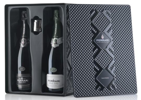 Ferrari,  Black tin Gift box voor 2 fles + Stopper (Fles niet inbegrepen)
