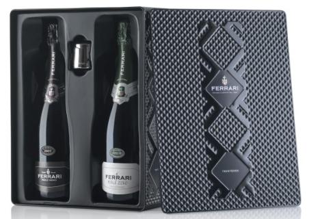 Ferrari,  Black tin Gift box voor 2 fles + Stopper (Fles niet inbegrepen)