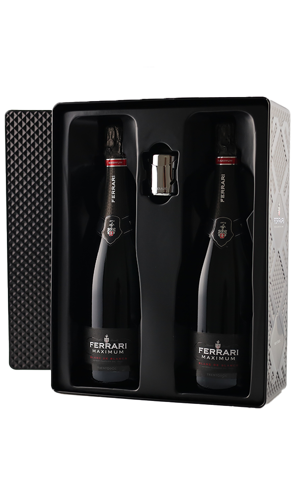 Ferrari,  Ferrari, Black Tin Gift box 2 fles Maximum Brut + Stopper