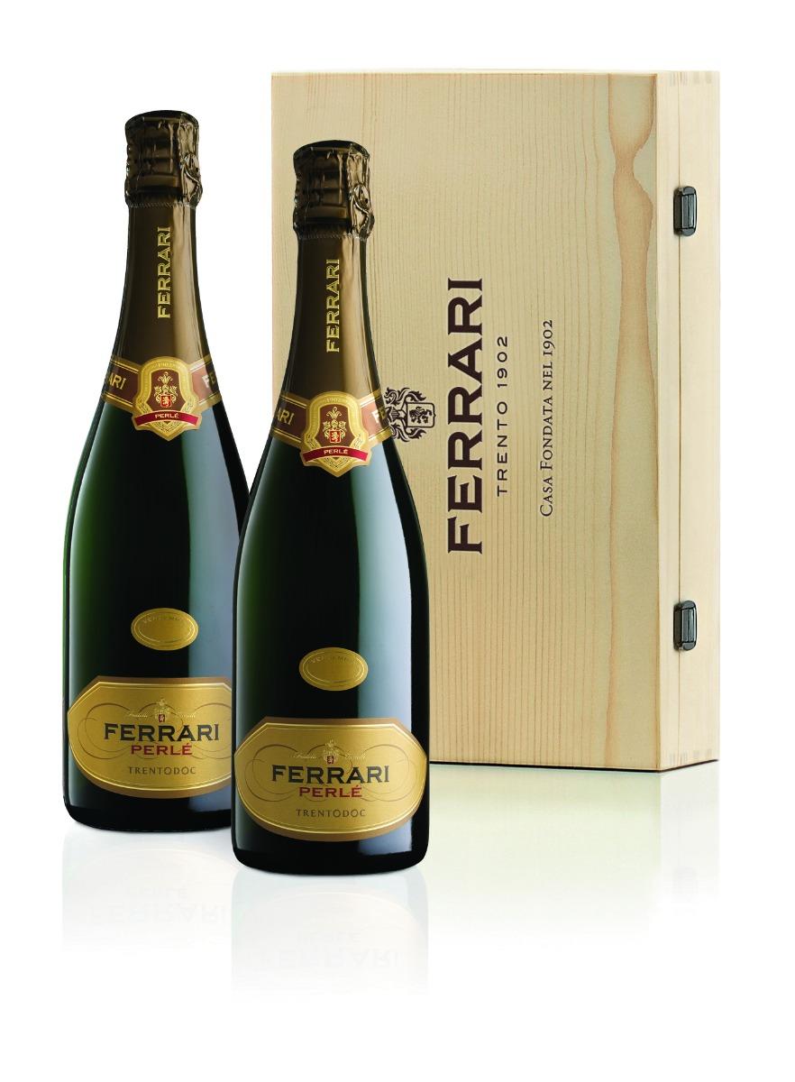 Ferrari,  Houten geschenkkist voor 2 flessen