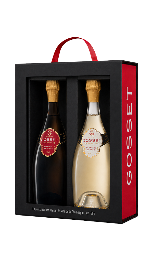 Champagne Gosset,  Black and Red gift box 2 btl