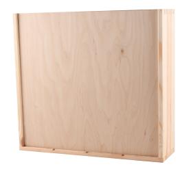 Houten kist,  4-vaks met schuifdeksel