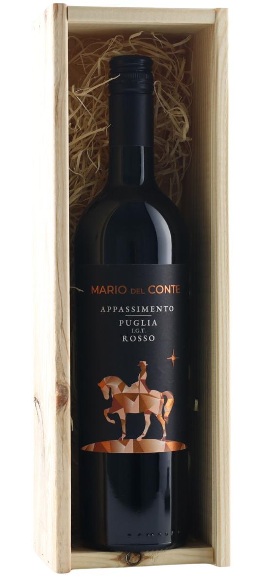 Mario del Conte, Puglia IGT Geschenkkist met 1 fles Mario del Conte Appassimento